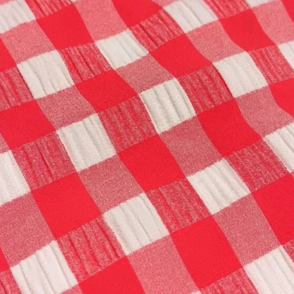 Wild Fable Womens Swimsuit Red Gingham Plaid Cross Halter High Leg - Picture 5 of 7